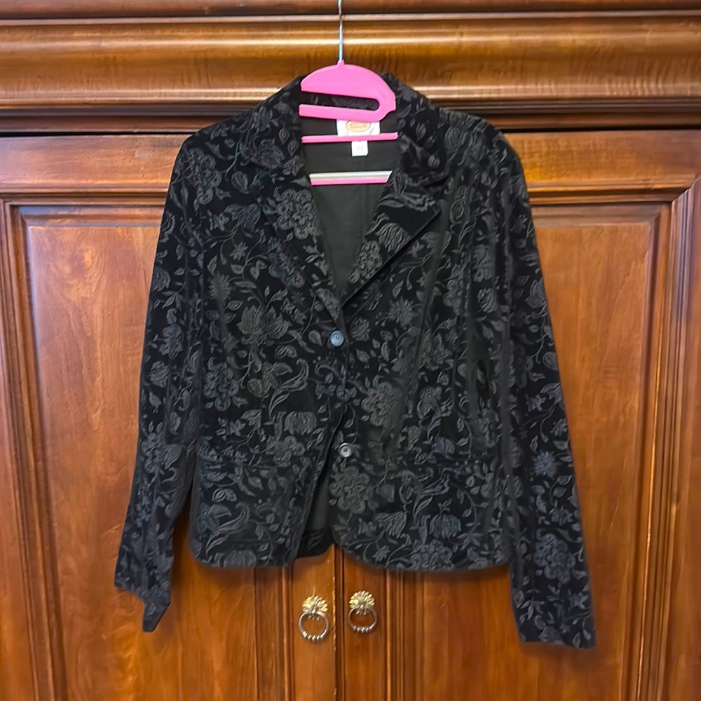 Talbots floral tone on tone jacket